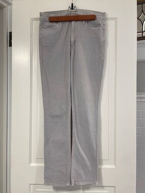 MOTHER The Dazzler Ankle Jeans in Chalk It Up Gray Slim Straight Size 31
